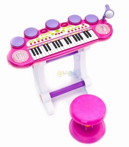 LT05 LANDTOYS ORGANY DLA DZIECI PIANINO PERKUSJA STOLEK ROZOWE KEYBOARD