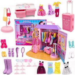 LT125 LANDTOYS GARDEROBA DLA LALEK BARBIE SZAFA UBRANKA BUTY DOMEK